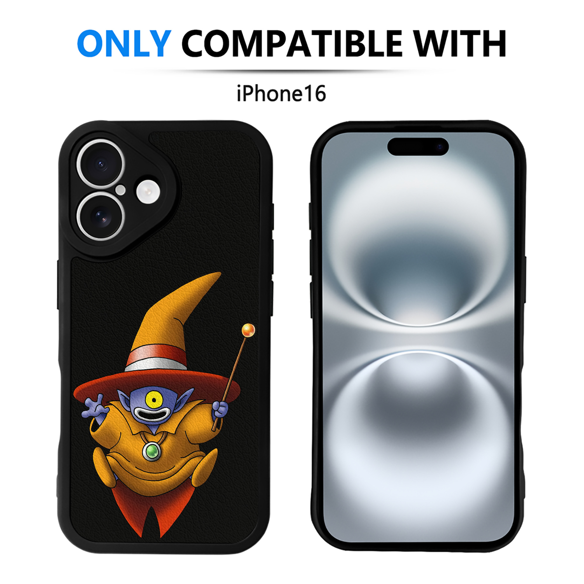 （画像用） ドラゴンクエスト Doragon Kuesuto Dragon Quest 【iPhone 16シリーズ対応】シリコンスマホケース（レザー調） 材質：シリコン